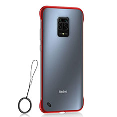 Carcasa Dura Cristal Plastico Funda Rigida Transparente H02 para Xiaomi Redmi 10X Pro 5G Rojo