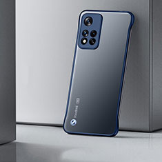 Carcasa Dura Cristal Plastico Funda Rigida Transparente H02 para Xiaomi Redmi Note 11 5G Azul