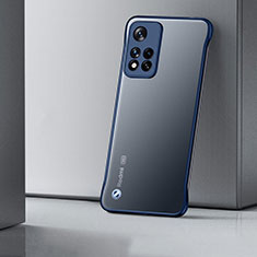 Carcasa Dura Cristal Plastico Funda Rigida Transparente H02 para Xiaomi Redmi Note 11 Pro+ Plus 5G Azul