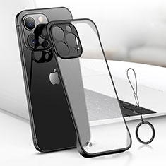 Carcasa Dura Cristal Plastico Funda Rigida Transparente H03 para Apple iPhone 13 Pro Max Negro