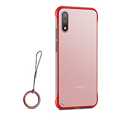 Carcasa Dura Cristal Plastico Funda Rigida Transparente H03 para Huawei Honor 9X Rojo