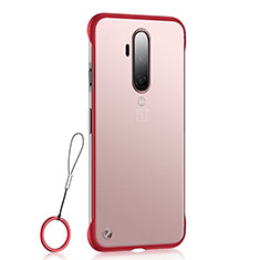 Carcasa Dura Cristal Plastico Funda Rigida Transparente H03 para OnePlus 7T Pro Rojo