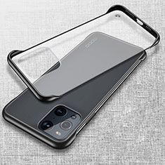 Carcasa Dura Cristal Plastico Funda Rigida Transparente H03 para Oppo Find X3 5G Negro