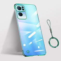 Carcasa Dura Cristal Plastico Funda Rigida Transparente H03 para Oppo Reno7 Pro 5G Verde