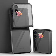 Carcasa Dura Cristal Plastico Funda Rigida Transparente H03 para Samsung Galaxy Z Flip3 5G Negro