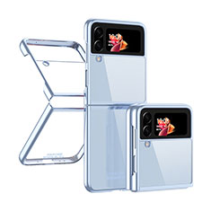 Carcasa Dura Cristal Plastico Funda Rigida Transparente H03 para Samsung Galaxy Z Flip4 5G Azul