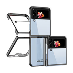 Carcasa Dura Cristal Plastico Funda Rigida Transparente H03 para Samsung Galaxy Z Flip4 5G Negro