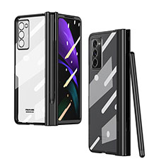 Carcasa Dura Cristal Plastico Funda Rigida Transparente H03 para Samsung Galaxy Z Fold2 5G Negro