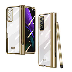 Carcasa Dura Cristal Plastico Funda Rigida Transparente H03 para Samsung Galaxy Z Fold2 5G Oro