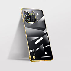 Carcasa Dura Cristal Plastico Funda Rigida Transparente H03 para Xiaomi Mi 11 Pro 5G Oro