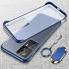 Carcasa Dura Cristal Plastico Funda Rigida Transparente H03 para Xiaomi Mi 12T 5G Azul