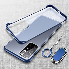Carcasa Dura Cristal Plastico Funda Rigida Transparente H03 para Xiaomi Poco M4 Pro 5G Azul