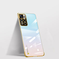 Carcasa Dura Cristal Plastico Funda Rigida Transparente H03 para Xiaomi Redmi Note 11 Pro+ Plus 5G Oro