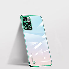 Carcasa Dura Cristal Plastico Funda Rigida Transparente H03 para Xiaomi Redmi Note 11 Pro+ Plus 5G Verde