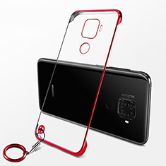 Carcasa Dura Cristal Plastico Funda Rigida Transparente H04 para Huawei Nova 5z Rojo