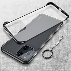 Carcasa Dura Cristal Plastico Funda Rigida Transparente H04 para Oppo Find X3 Pro 5G Negro