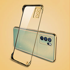 Carcasa Dura Cristal Plastico Funda Rigida Transparente H04 para Oppo Reno6 Pro 5G India Oro