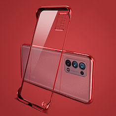 Carcasa Dura Cristal Plastico Funda Rigida Transparente H04 para Oppo Reno6 Pro 5G Rojo