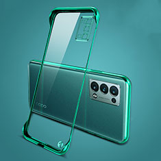 Carcasa Dura Cristal Plastico Funda Rigida Transparente H04 para Oppo Reno6 Pro 5G Verde