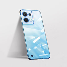 Carcasa Dura Cristal Plastico Funda Rigida Transparente H04 para Oppo Reno8 5G Azul