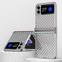 Carcasa Dura Cristal Plastico Funda Rigida Transparente H04 para Samsung Galaxy Z Flip3 5G Gris