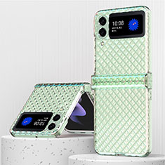 Carcasa Dura Cristal Plastico Funda Rigida Transparente H04 para Samsung Galaxy Z Flip3 5G Verde