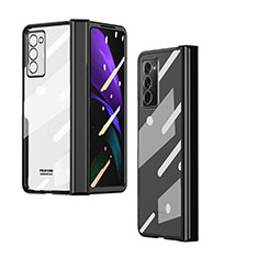 Carcasa Dura Cristal Plastico Funda Rigida Transparente H04 para Samsung Galaxy Z Fold2 5G Negro