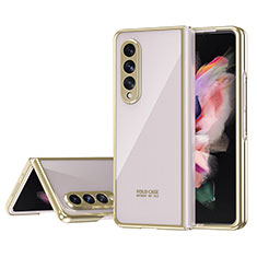 Carcasa Dura Cristal Plastico Funda Rigida Transparente H04 para Samsung Galaxy Z Fold3 5G Oro