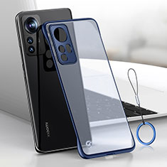 Carcasa Dura Cristal Plastico Funda Rigida Transparente H04 para Xiaomi Mi 12S Pro 5G Azul