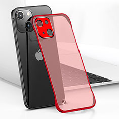 Carcasa Dura Cristal Plastico Funda Rigida Transparente H05 para Apple iPhone 13 Mini Rojo