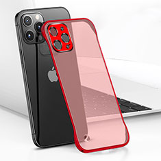 Carcasa Dura Cristal Plastico Funda Rigida Transparente H05 para Apple iPhone 13 Pro Max Rojo