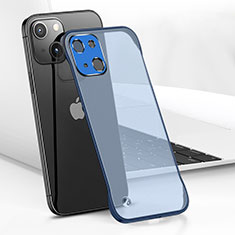 Carcasa Dura Cristal Plastico Funda Rigida Transparente H05 para Apple iPhone 15 Plus Azul