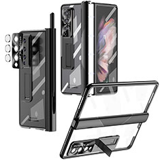 Carcasa Dura Cristal Plastico Funda Rigida Transparente H05 para Samsung Galaxy Z Fold3 5G Negro