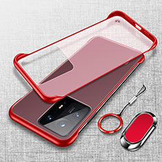 Carcasa Dura Cristal Plastico Funda Rigida Transparente H05 para Xiaomi Mi Mix 4 5G Rojo