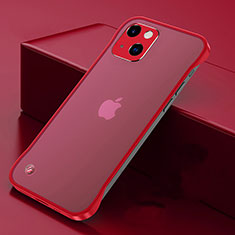 Carcasa Dura Cristal Plastico Funda Rigida Transparente H06 para Apple iPhone 13 Mini Rojo