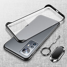 Carcasa Dura Cristal Plastico Funda Rigida Transparente H06 para Xiaomi Mi 12 5G Negro