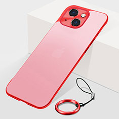 Carcasa Dura Cristal Plastico Funda Rigida Transparente H07 para Apple iPhone 13 Mini Rojo