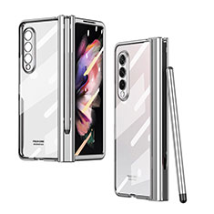 Carcasa Dura Cristal Plastico Funda Rigida Transparente H07 para Samsung Galaxy Z Fold3 5G Plata