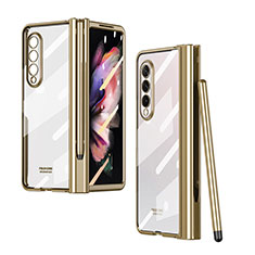 Carcasa Dura Cristal Plastico Funda Rigida Transparente H07 para Samsung Galaxy Z Fold4 5G Oro