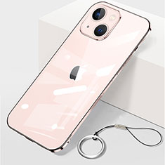 Carcasa Dura Cristal Plastico Funda Rigida Transparente H09 para Apple iPhone 13 Mini Oro Rosa