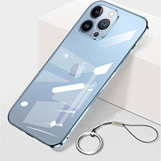 Carcasa Dura Cristal Plastico Funda Rigida Transparente H09 para Apple iPhone 13 Pro Max Azul
