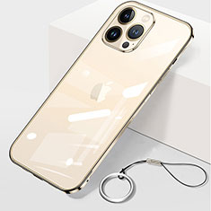 Carcasa Dura Cristal Plastico Funda Rigida Transparente H09 para Apple iPhone 14 Pro Oro