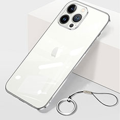 Carcasa Dura Cristal Plastico Funda Rigida Transparente H09 para Apple iPhone 14 Pro Plata