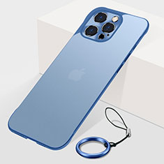 Carcasa Dura Cristal Plastico Funda Rigida Transparente H10 para Apple iPhone 13 Pro Max Azul