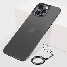 Carcasa Dura Cristal Plastico Funda Rigida Transparente H10 para Apple iPhone 13 Pro Negro