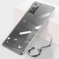 Carcasa Dura Cristal Plastico Funda Rigida Transparente JS1 para Samsung Galaxy Note 20 5G Plata