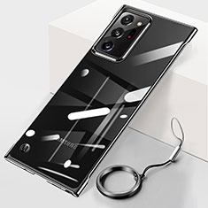 Carcasa Dura Cristal Plastico Funda Rigida Transparente JS1 para Samsung Galaxy Note 20 Ultra 5G Negro