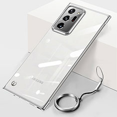 Carcasa Dura Cristal Plastico Funda Rigida Transparente JS1 para Samsung Galaxy Note 20 Ultra 5G Plata