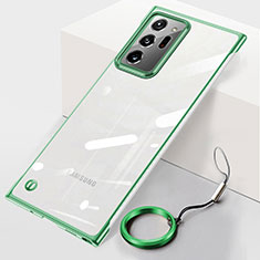 Carcasa Dura Cristal Plastico Funda Rigida Transparente JS1 para Samsung Galaxy Note 20 Ultra 5G Verde