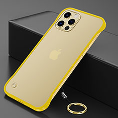 Carcasa Dura Cristal Plastico Funda Rigida Transparente N01 para Apple iPhone 12 Pro Amarillo
